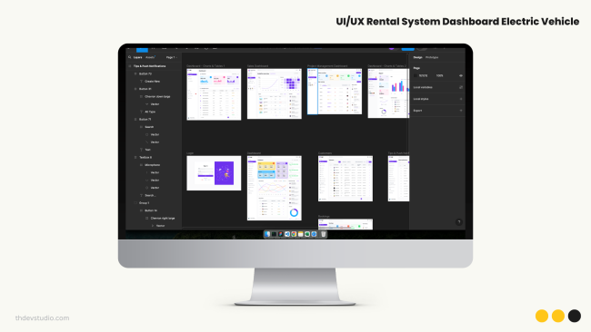 UIUX Dashboard Rental System Electric Vehicle