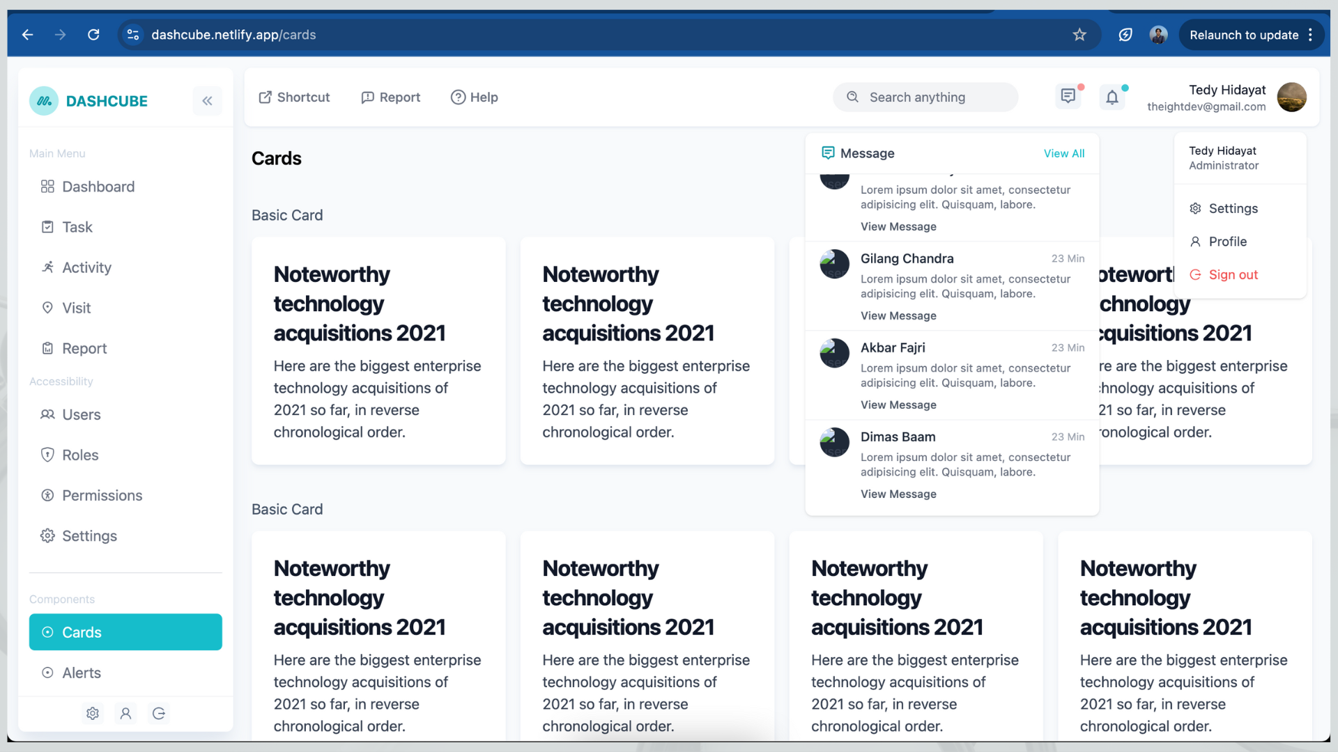 Dashcube Admin Dashboard - Web App