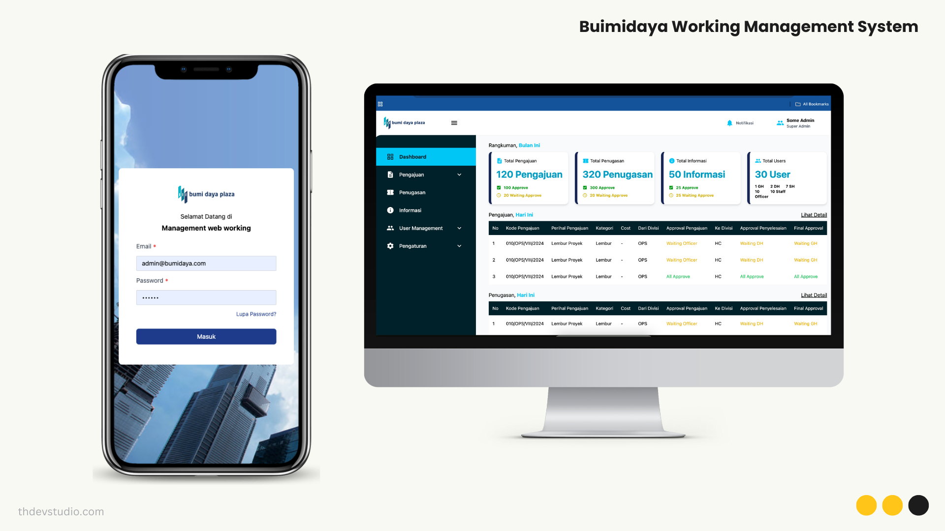 Bumidaya Working Management System - Web App